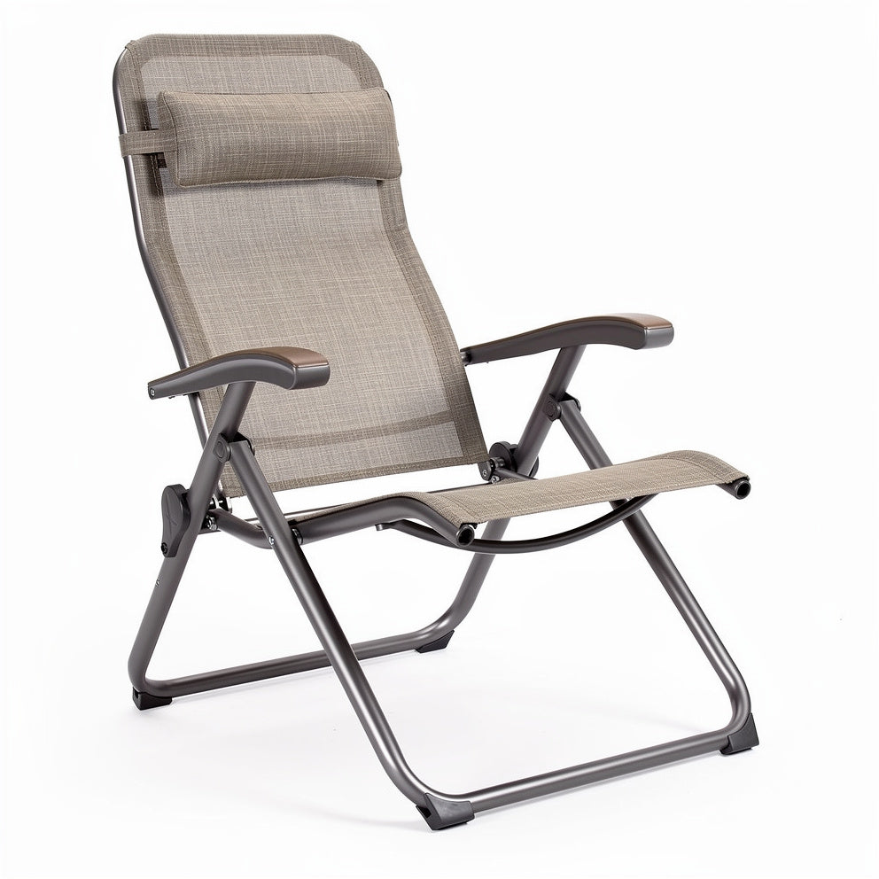 **Technische Titel: Verstelbare Tuinligstoel met Hoofdkussen en Extra Comfort**