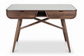 **Moderne bureautafel met dubbele lades en gebogen poten**
