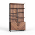 **Moderne Boekenkast met Houten Planken en Staalframe**